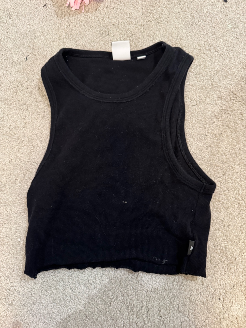 TNA Black Ribbed Scoop Tank